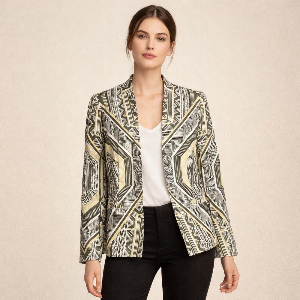 Chicos Geometric Metallic Blazer-Jacket Size Small NWT - Picture 1 of 7